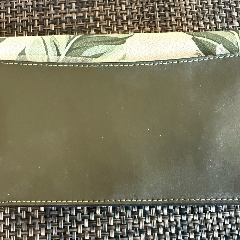 Coach Cream and Green Leaf Print Purse - Picture 2 of 5